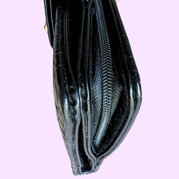 Buxton, Black, Crocodile Embossed, Faux Leather Wallet - Picture 4 of 6
